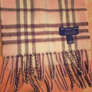 Burberry Lt. Pink Nova Check Plaid Cashmere Scarf